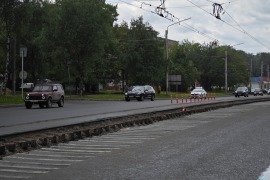 Замена трамвайных рельсов в Череповце