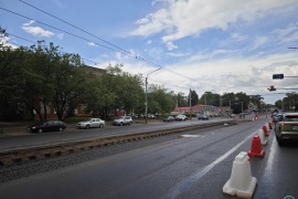 Замена трамвайных рельсов в Череповце
