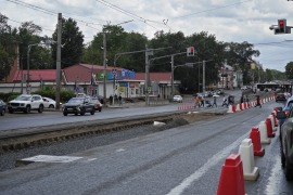 Замена трамвайных рельсов в Череповце